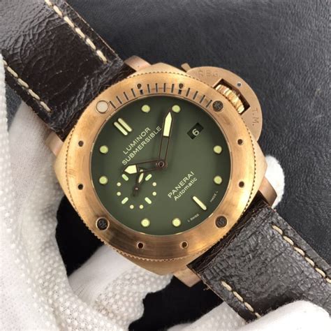 bronze panerai replica|panerai submersible bronzo green dial.